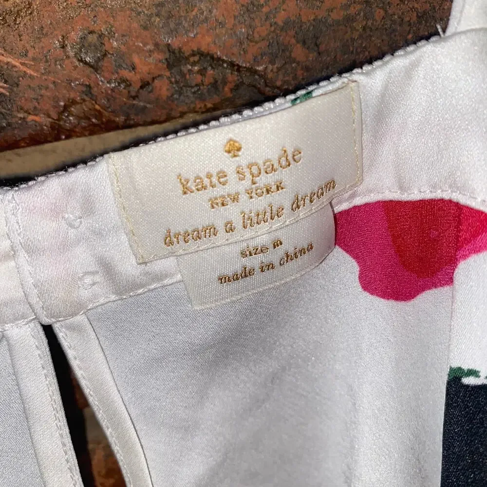 Kate Spade White Floral Slip Dress Sleepwear Nightgown Women's Size Medium